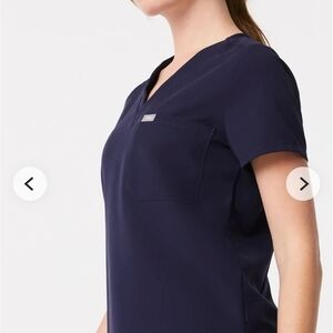 Figs Womens Navy Scrub Top
